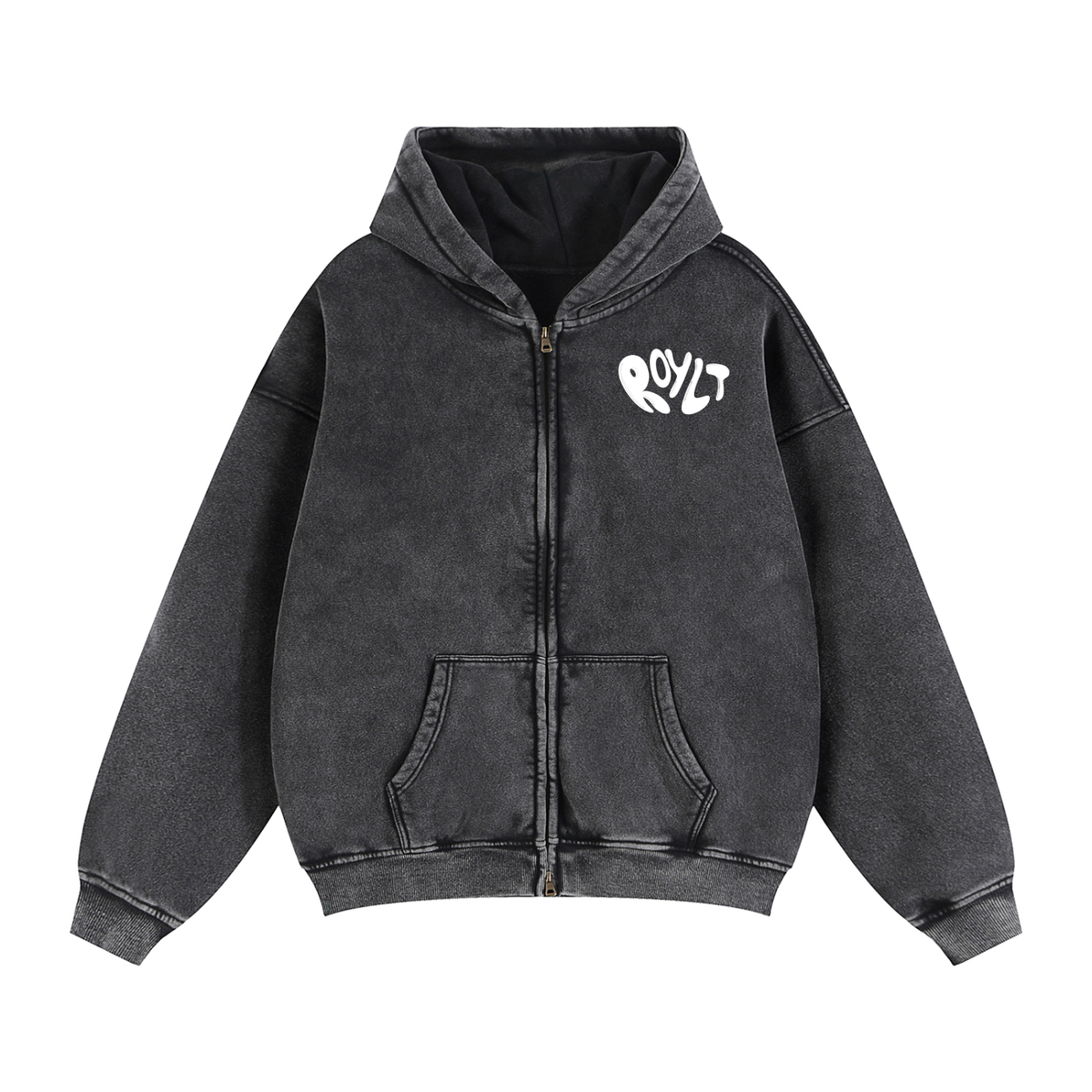 Zip Up Boxy Fleece Hoodie