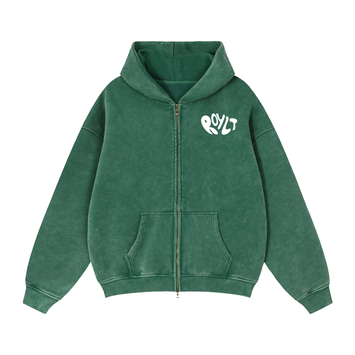 Zip Up Boxy Fleece Hoodie