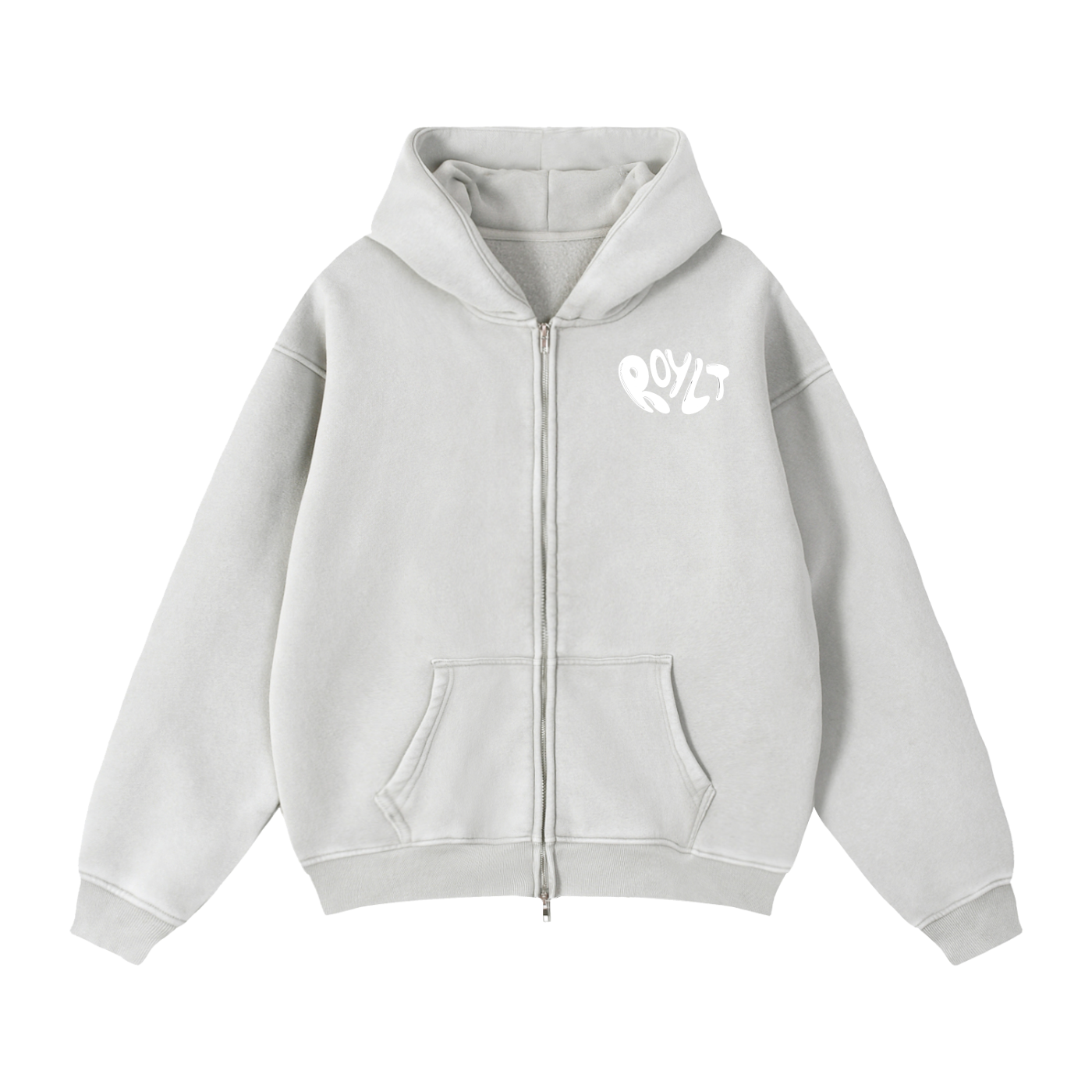 Zip Up Boxy Fleece Hoodie